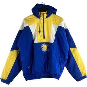 Vintage Starter Golden State Warriors NBA Pullover Hooded Jacket Medium